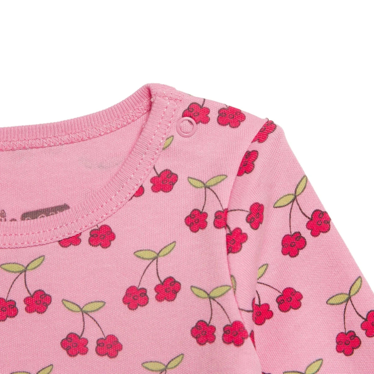 HelloBaby 2 Pack Cherry Print Long Sleeve Baby Bodysuits (1-3 Months to 2-3 Years) Pink - ebebek