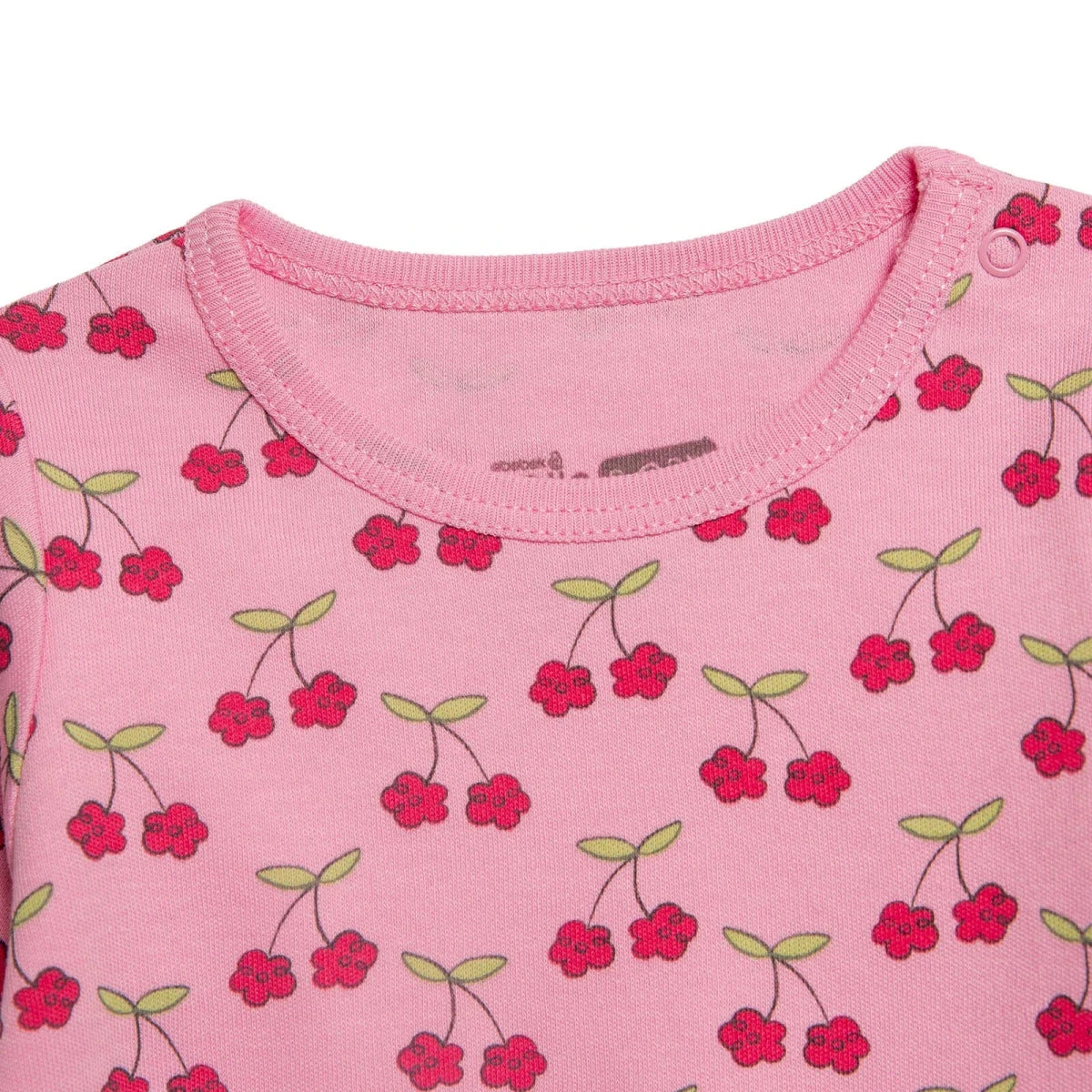 HelloBaby 2 Pack Cherry Print Long Sleeve Baby Bodysuits (1-3 Months to 2-3 Years) Pink - ebebek