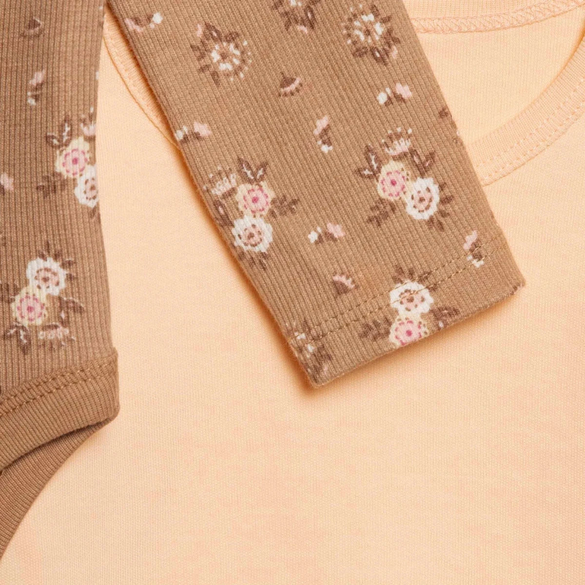 HelloBaby 2 Pack Floral Print Long Sleeve Baby Bodysuits (1-3 Months to 2-3 Years) Salmon - ebebek