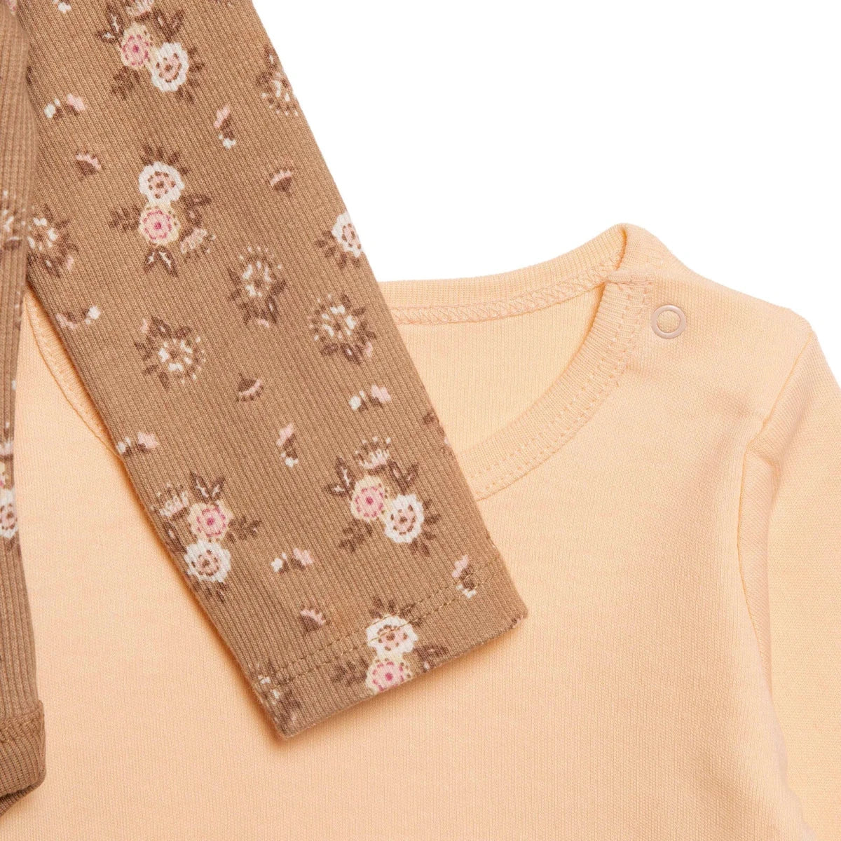 HelloBaby 2 Pack Floral Print Long Sleeve Baby Bodysuits (1-3 Months to 2-3 Years) Salmon - ebebek