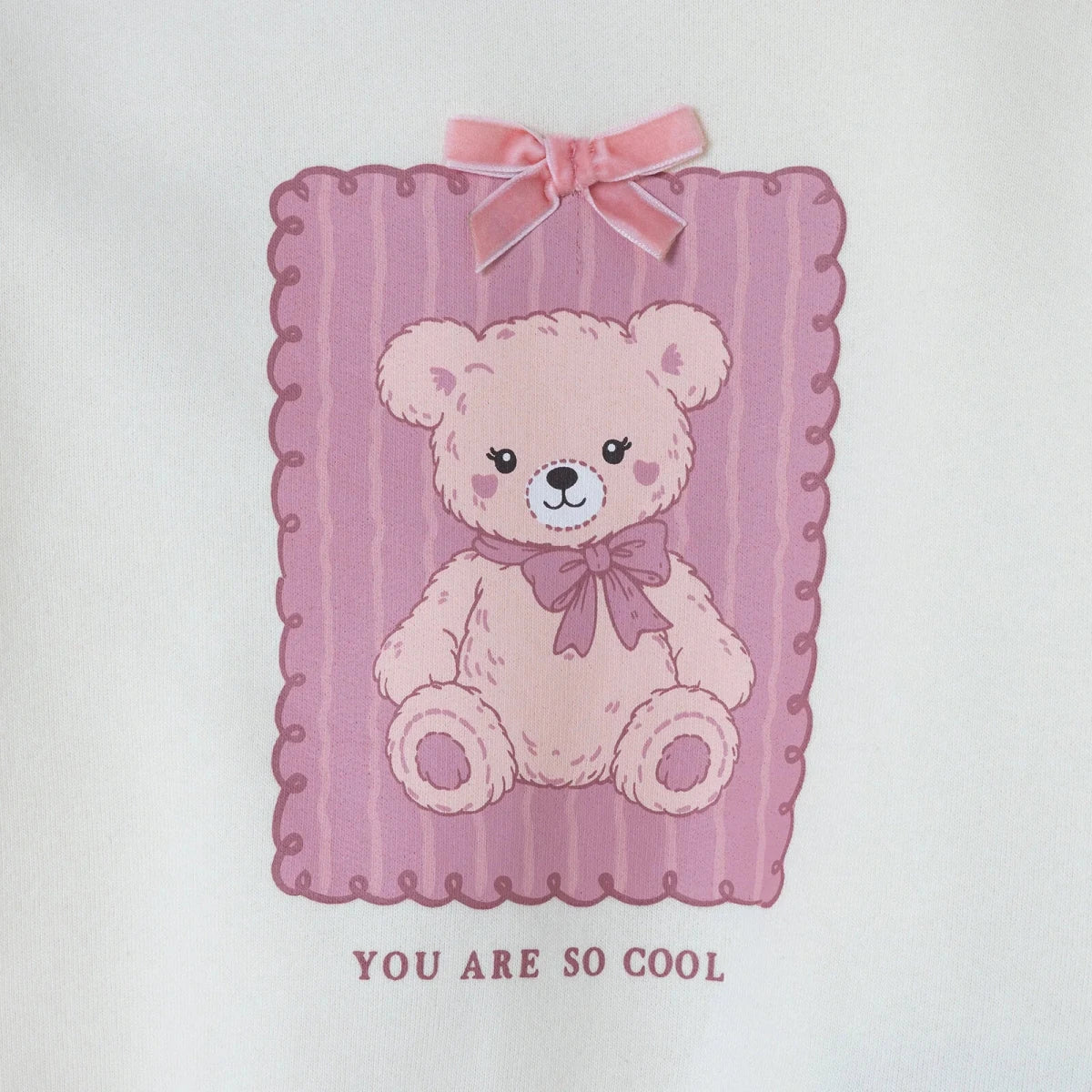 HelloBaby Bear Print Long Sleeve Top & Trousers Set (3-6 Months to 4-5 Years) Ecru Printed - ebebek