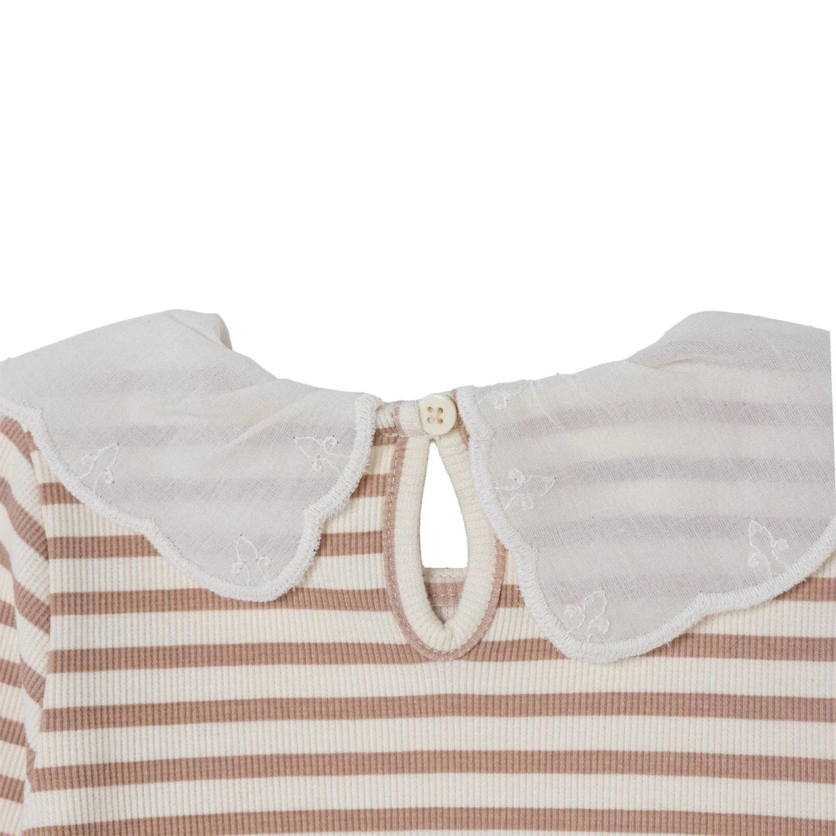 HelloBaby Lace Collar Long Sleeve Baby Top & Leggings Set (3-6 Months to 4-5 Years) Ecru Printed - ebebek