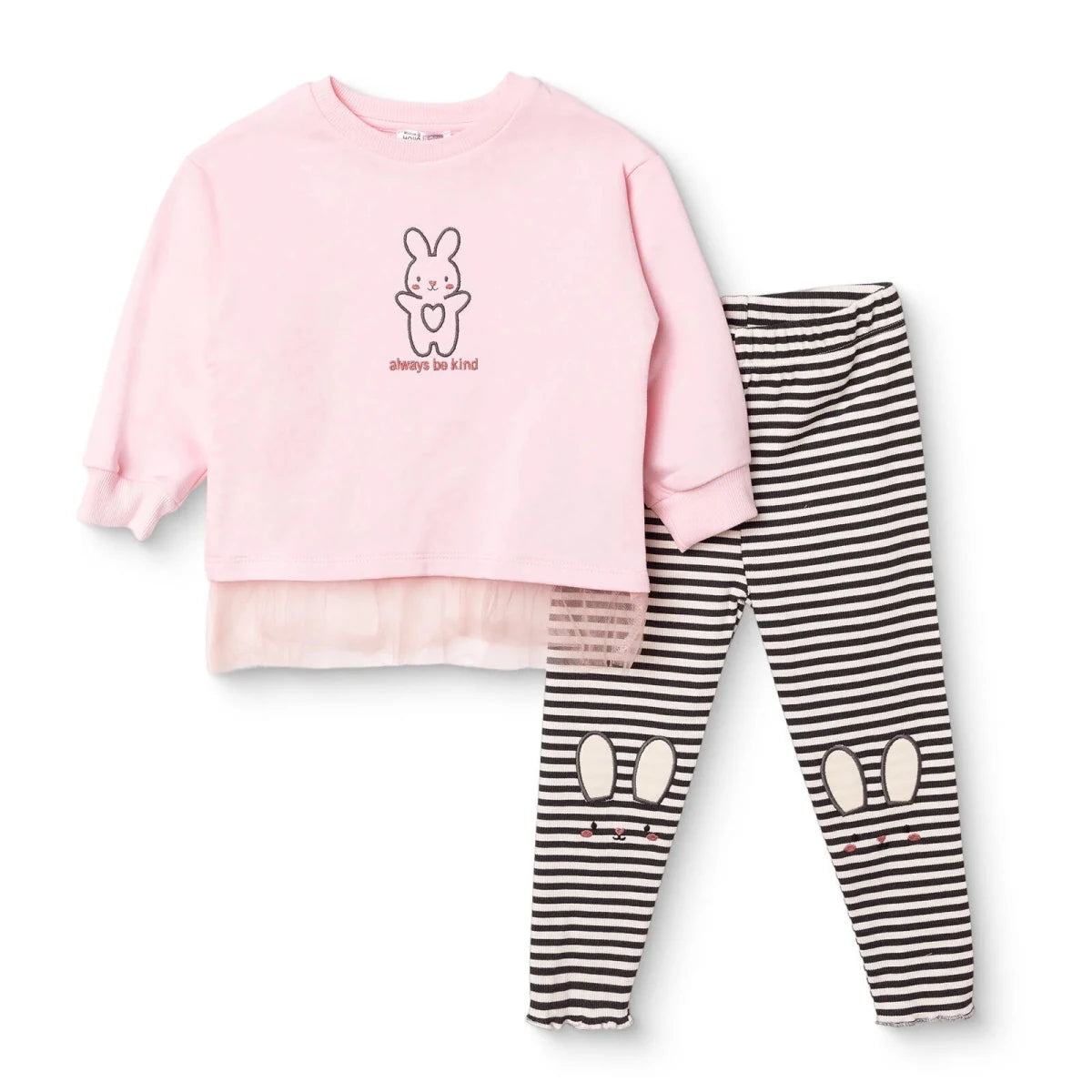 HelloBaby Long Sleeve Baby Top & Leggings Set (3-6 Months to 4-5 Years) Pink - ebebek