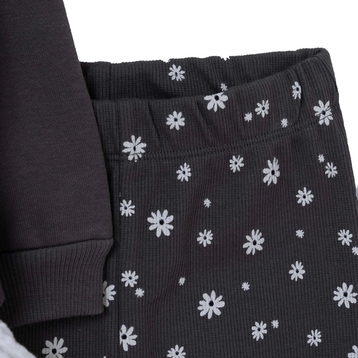 HelloBaby Long Sleeve Baby Top & Leggings Set (3-6 Months to 4-5 Years) Anthracite Printed - ebebek