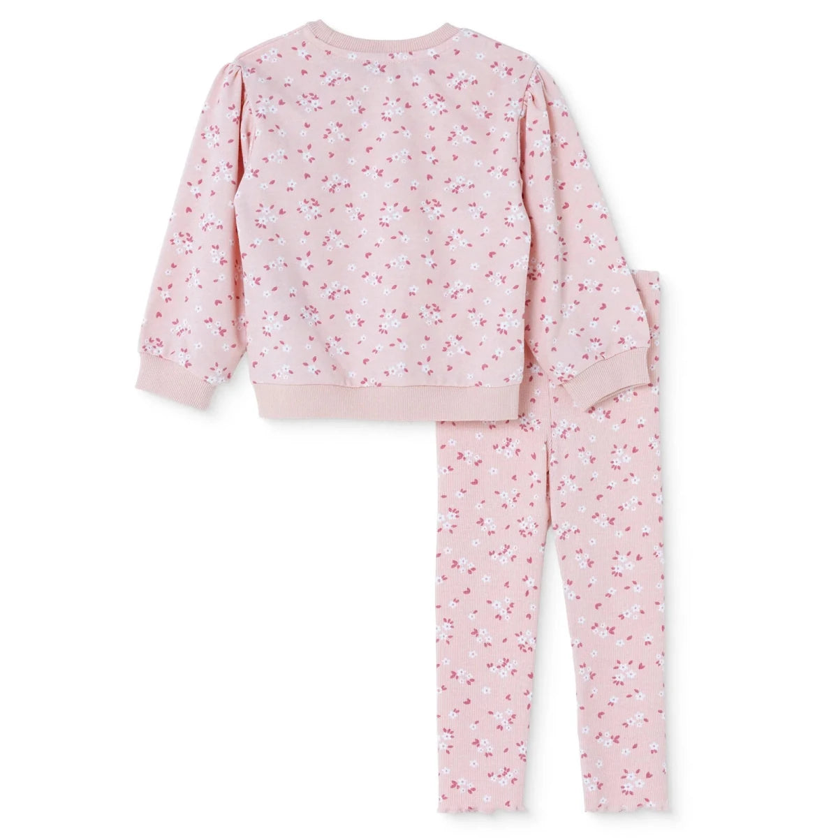 HelloBaby Floral Print Baby Sweatshirt & Leggings Set (3-6 Months to 4-5 Years) Ecru Printed - ebebek