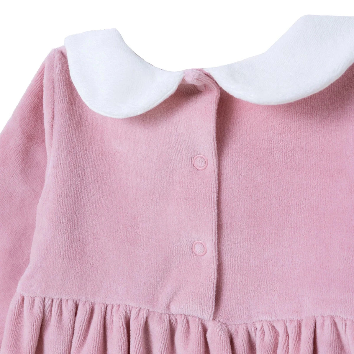 HelloBaby Star Print Long Sleeve Velour Baby Dress (1-3 Months to 12 Months) Pink - ebebek