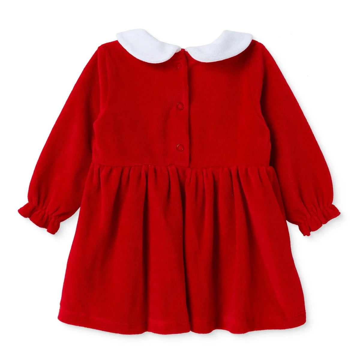 HelloBaby Star Print Long Sleeve Velour Baby Dress (1-3 Months to 12 Months) - Red Red - ebebek