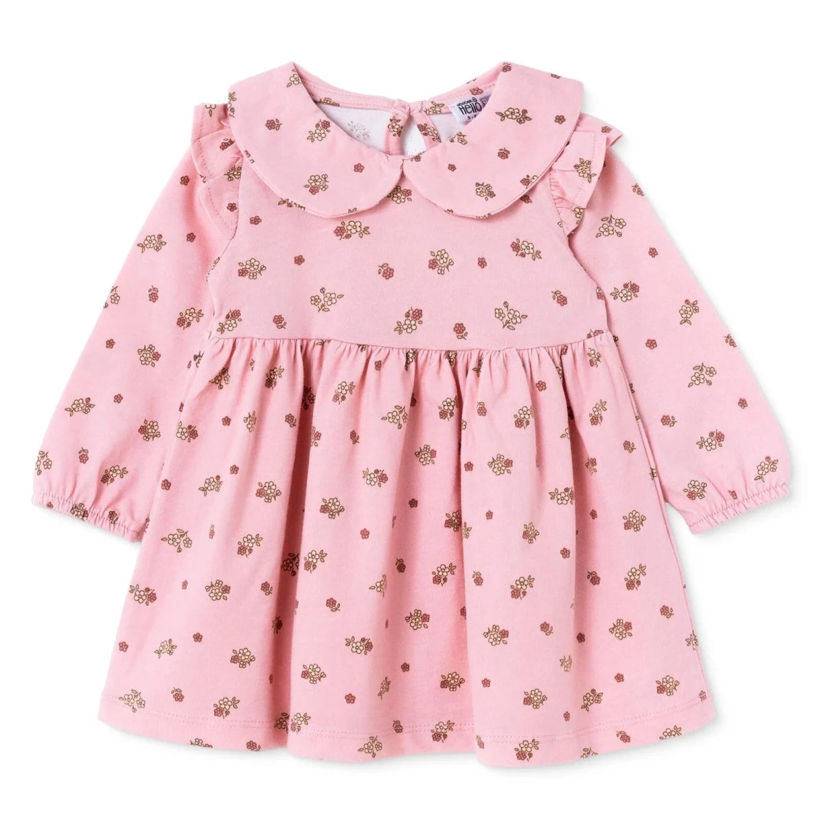 HelloBaby Long Sleeve Baby Dress (3-6 Months to 4-5 Years) Light Rose - ebebek