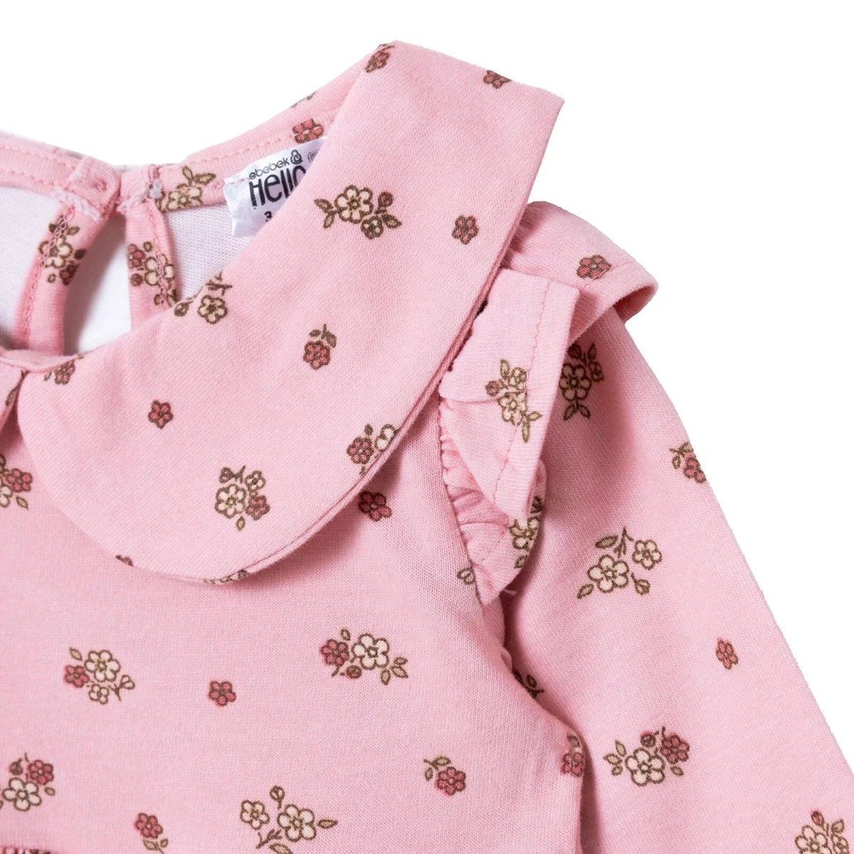 HelloBaby Long Sleeve Baby Dress (3-6 Months to 4-5 Years) Light Rose - ebebek