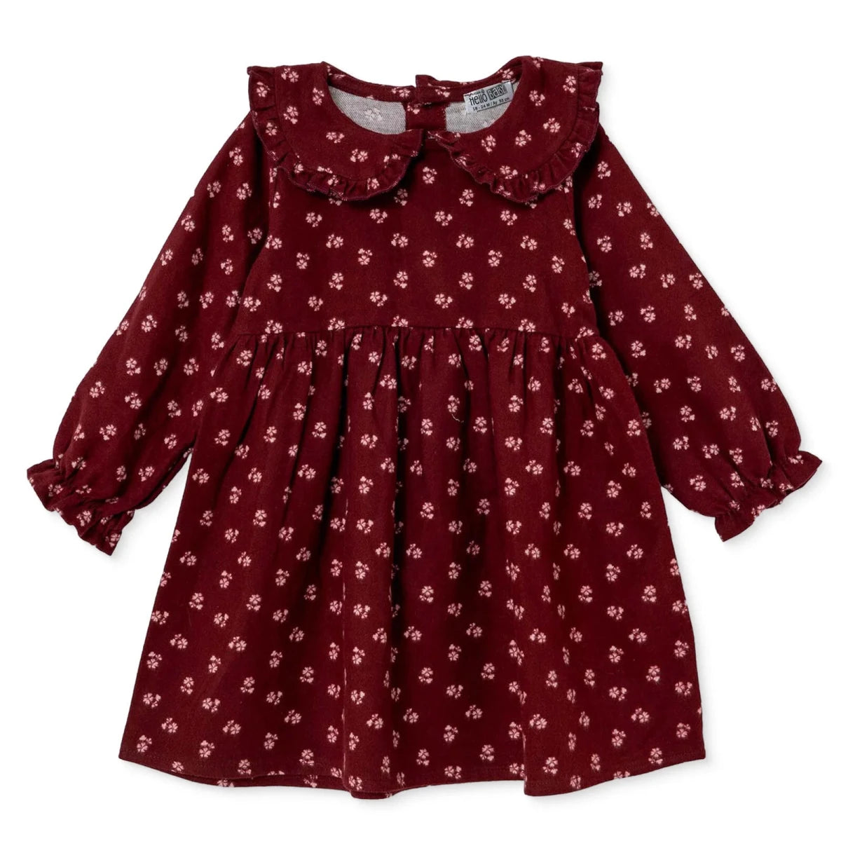 HelloBaby Winter Long Sleeve Baby Dress (3-6 Months to 4-5 Years) Bordeaux Printed - ebebek