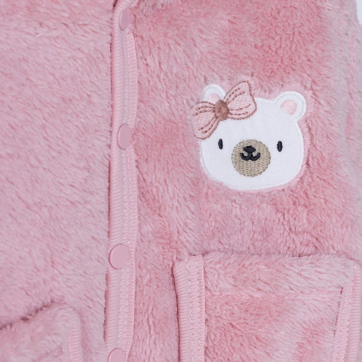 HelloBaby Hooded Animal Print Baby Cardigan (1-3 Months to 12 Months) Pink - ebebek