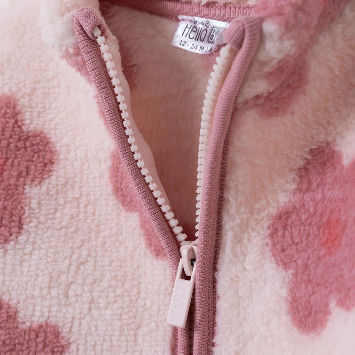 HelloBaby Soft Fleece Baby Cardigan (6-9 Months to 4-5 Years) Pink Printed - ebebek