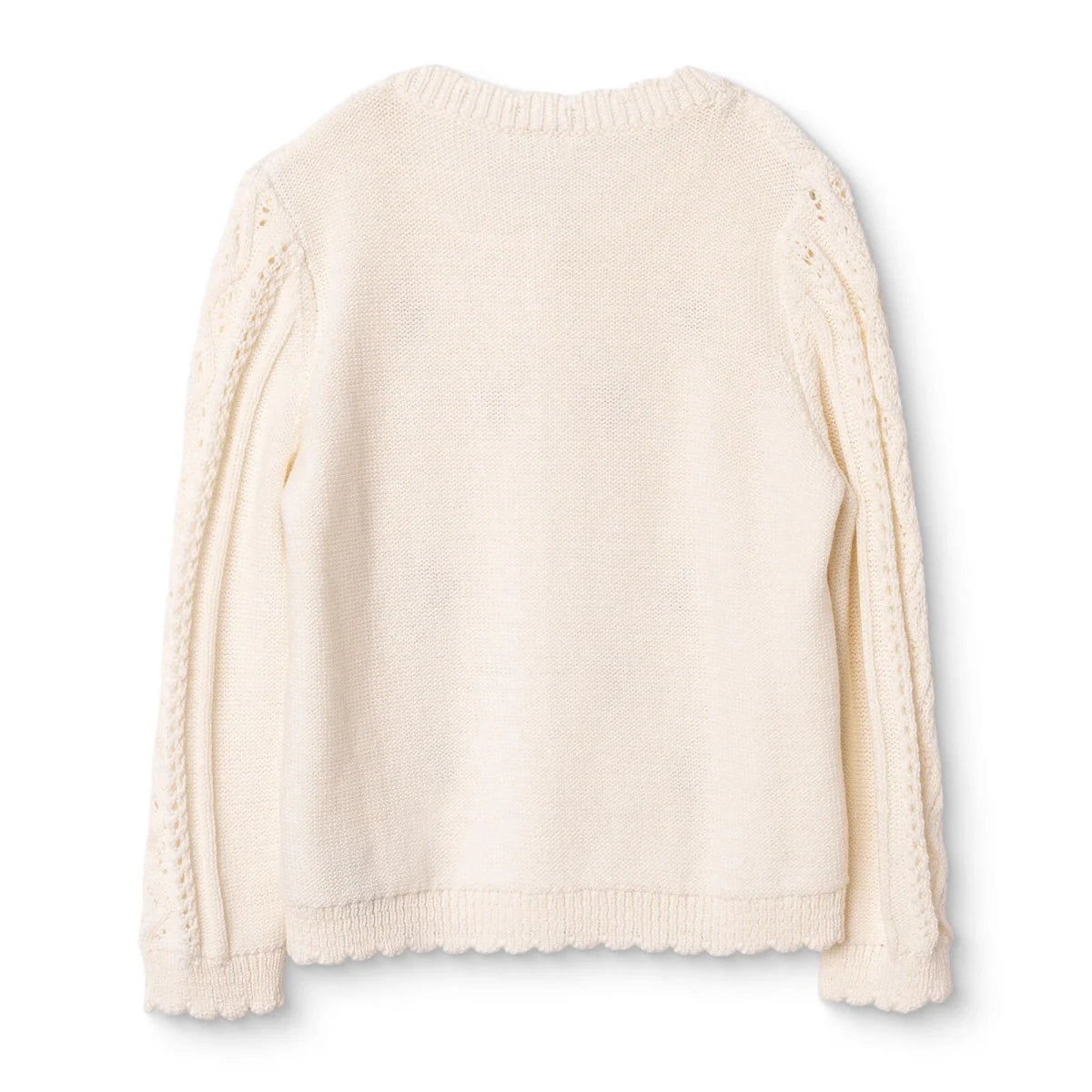 HelloBaby Crew Neck Knitted Baby Cardigan (9-12 Months to 4-5 Years) Ecru - ebebek