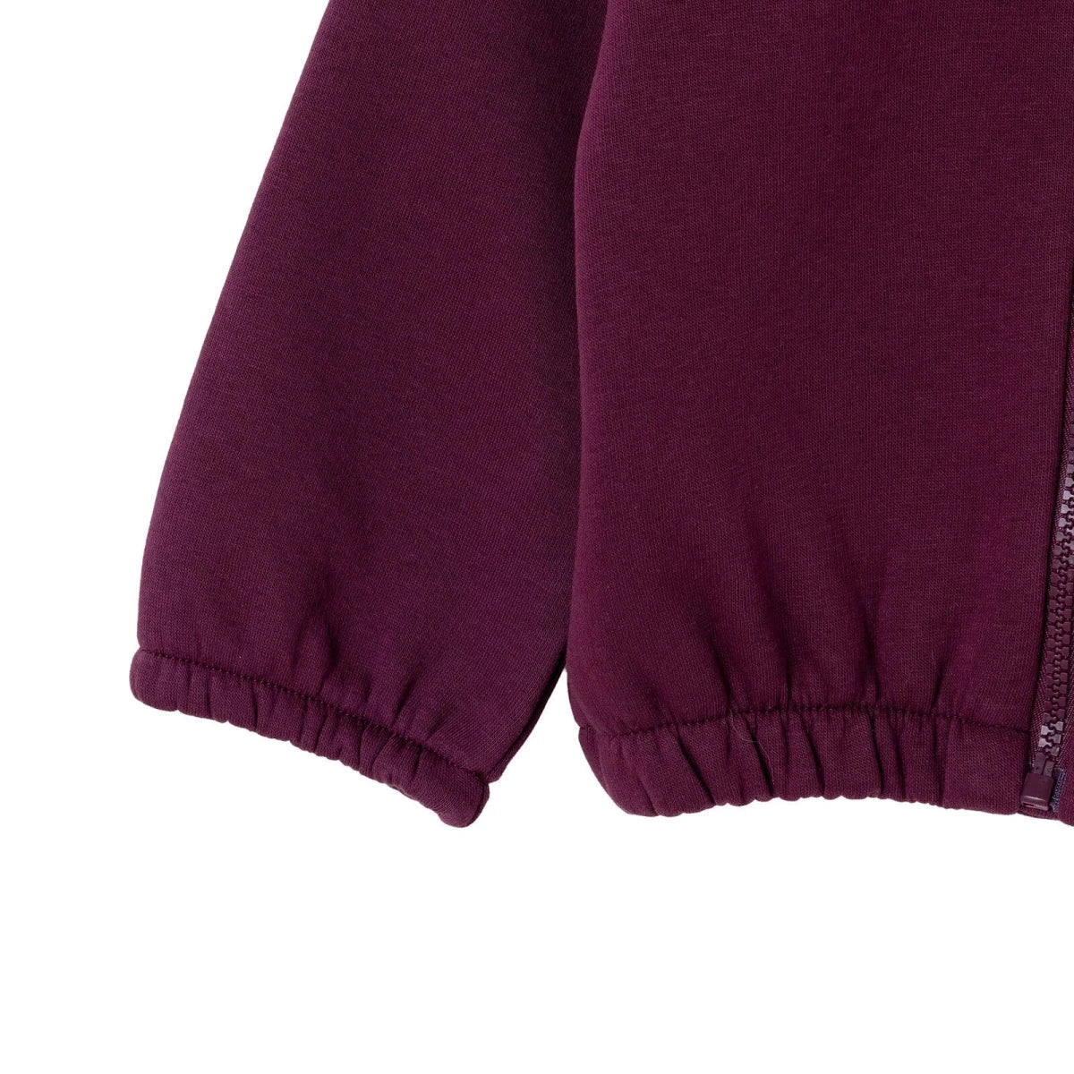 HelloBaby Thick Brushed Back Zip-Through Baby Hoodie (3-6 Months to 2-3 Years) Damson - ebebek