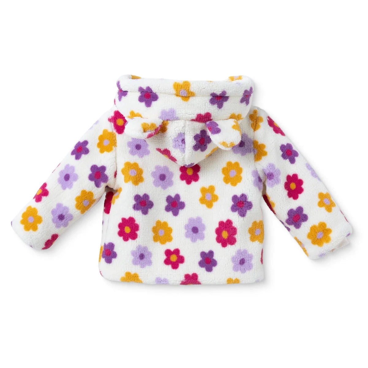 HelloBaby Floral Print Soft Fleece Zip Baby Jacket (3-6 Months to 4-5 Years) Ecru Printed - ebebek