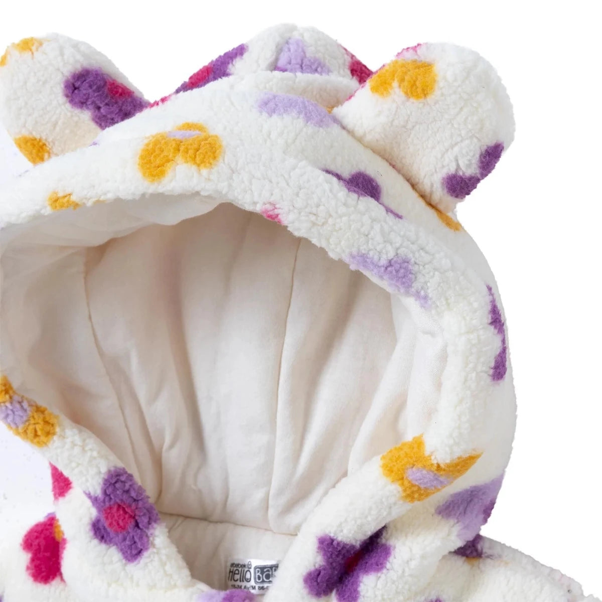 HelloBaby Floral Print Soft Fleece Zip Baby Jacket (3-6 Months to 4-5 Years) Ecru Printed - ebebek