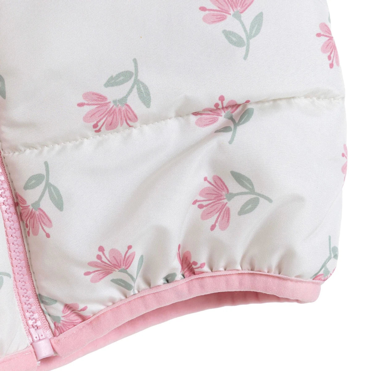 HelloBaby Hooded Floral Print Fleece Baby Jacket (9-12 Months to 4-5 Years) Ecru Printed - ebebek