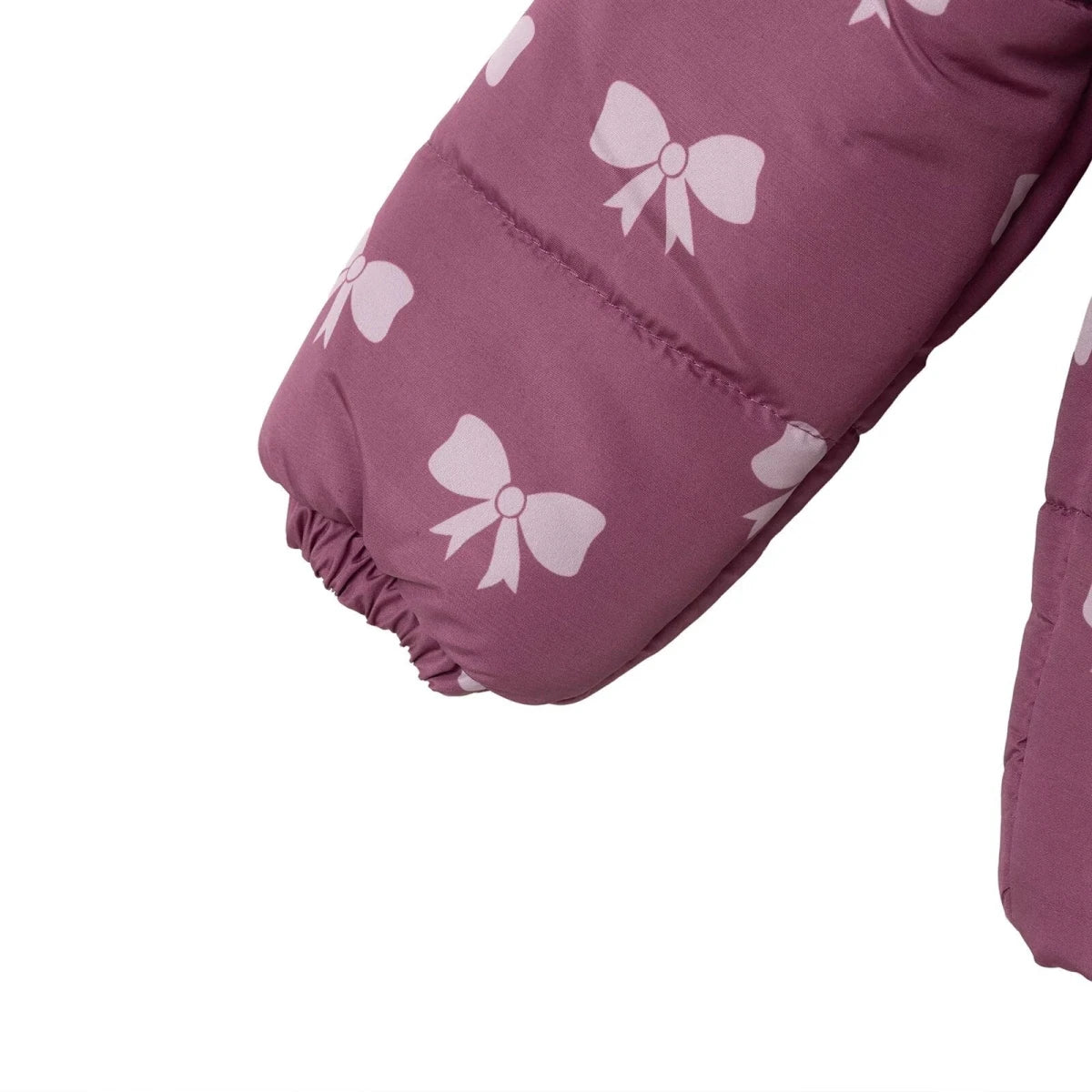 HelloBaby Hooded Bow Print Fleece Baby Jacket (9-12 Months to 4-5 Years) Pink Printed - ebebek