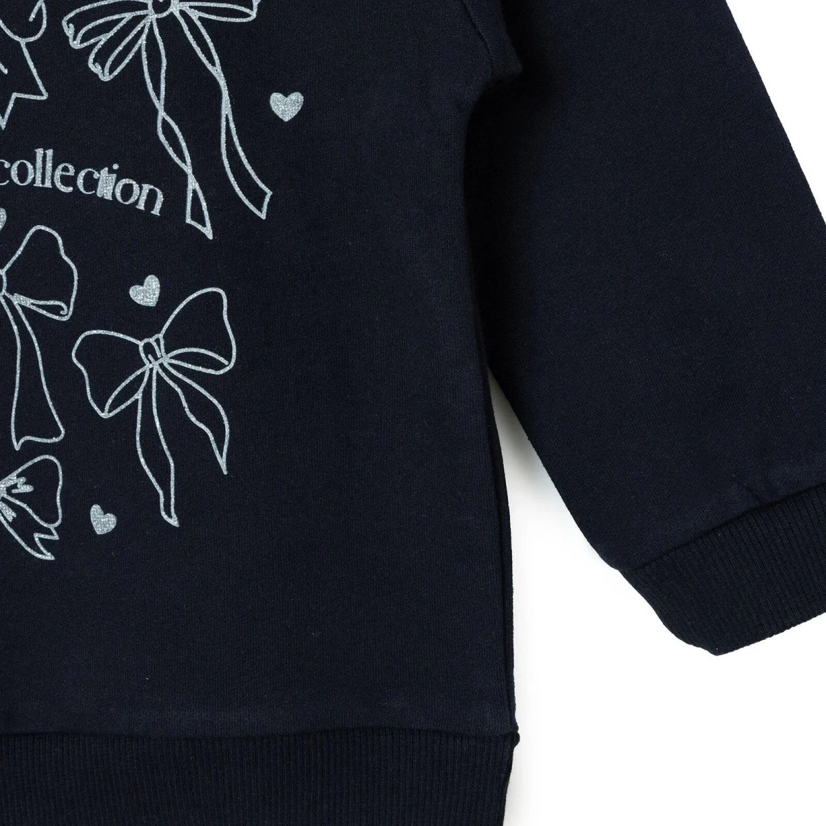 HelloBaby Bow Print Brushed Baby Sweatshirt (3-6 Months to 2-3 Years) - Black Black - ebebek