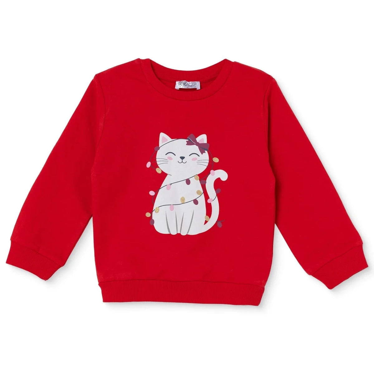 HelloBaby Animal Print Brushed Baby Sweatshirt (3-6 Months to 2-3 Years) Red - ebebek