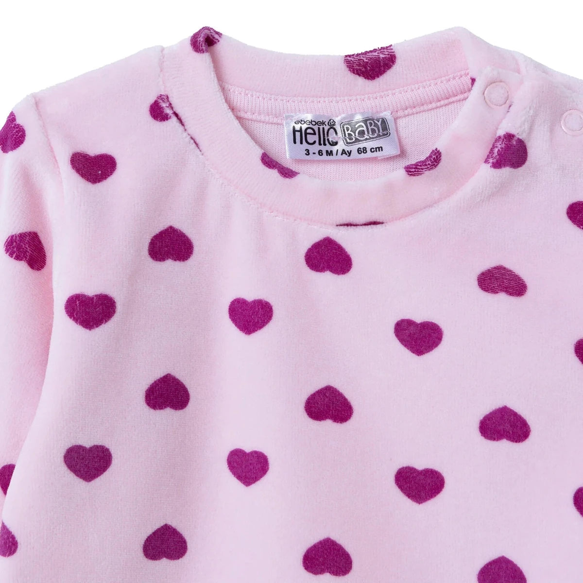 HelloBaby Velour Baby Sweatshirt & Leggings Set (1-3 Months to 12 Months) Purple - ebebek