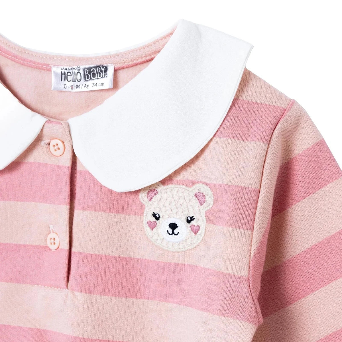 HelloBaby Bear Print Baby Sweatshirt & Leggings Set (3-6 Months to 4-5 Years) Pink Printed - ebebek