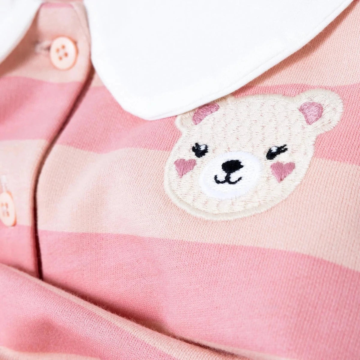 HelloBaby Bear Print Baby Sweatshirt & Leggings Set (3-6 Months to 4-5 Years) Pink Printed - ebebek