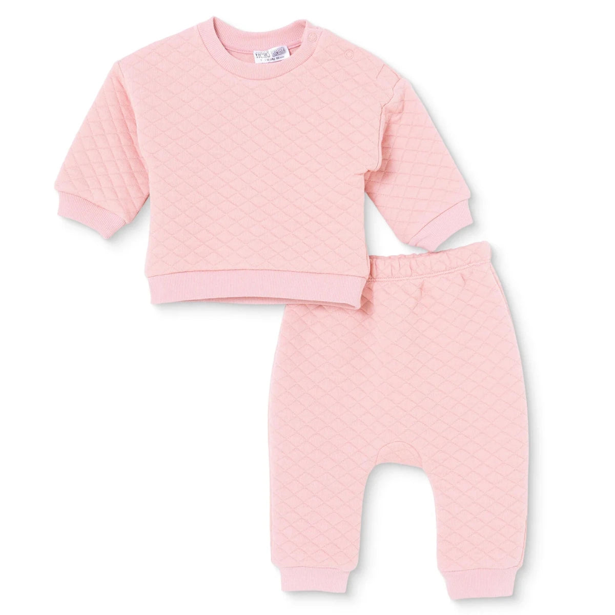 HelloBaby Quilted Baby Sweatshirt & Leggings Set (1-3 Months to 12 Months) Pink - ebebek