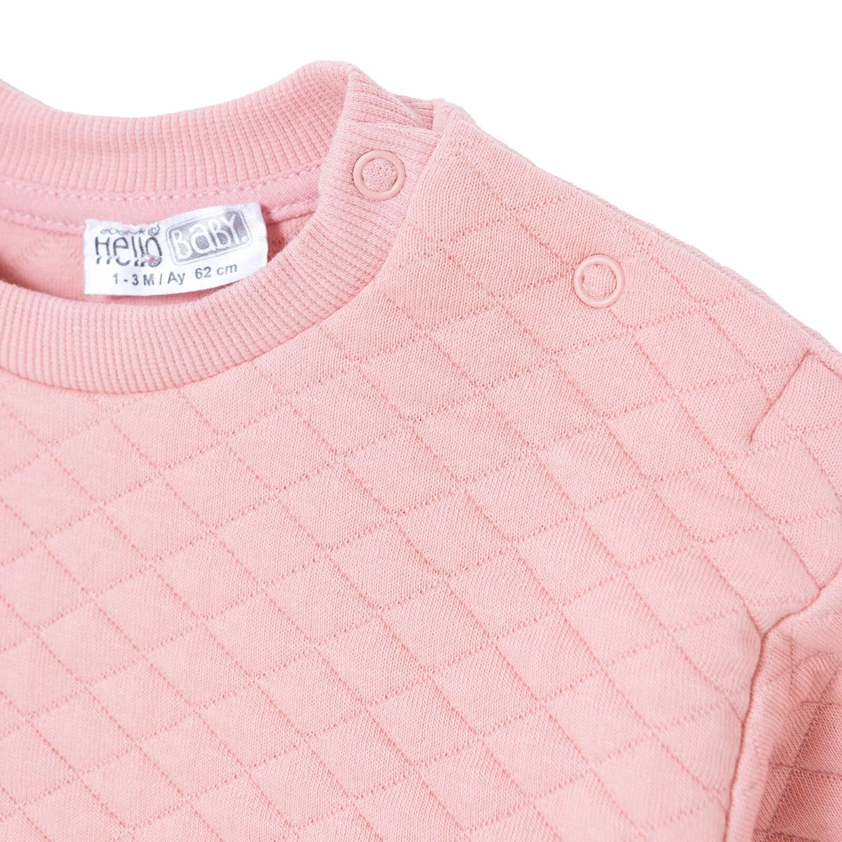 HelloBaby Quilted Baby Sweatshirt & Leggings Set (1-3 Months to 12 Months) Pink - ebebek