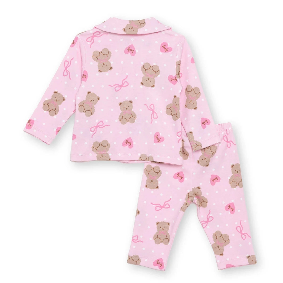 HelloBaby Animal Print Peter Pan Collar Baby Pyjama Set (3-6 Months to 3-4 Years) Pink - ebebek
