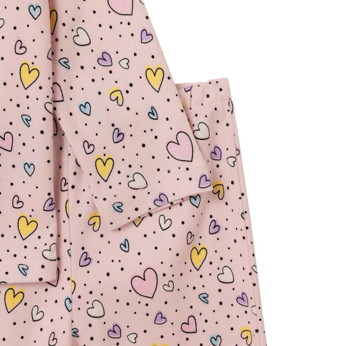 HelloBaby Heart Print Shirt Collar Baby Pyjama Set (3-6 Months to 3-4 Years) Pink - ebebek