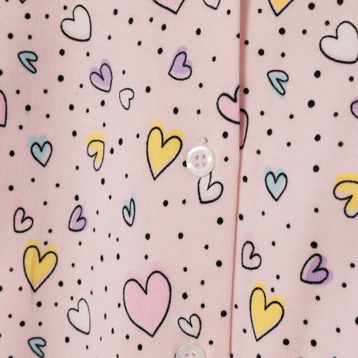 HelloBaby Heart Print Shirt Collar Baby Pyjama Set (3-6 Months to 3-4 Years) Pink - ebebek
