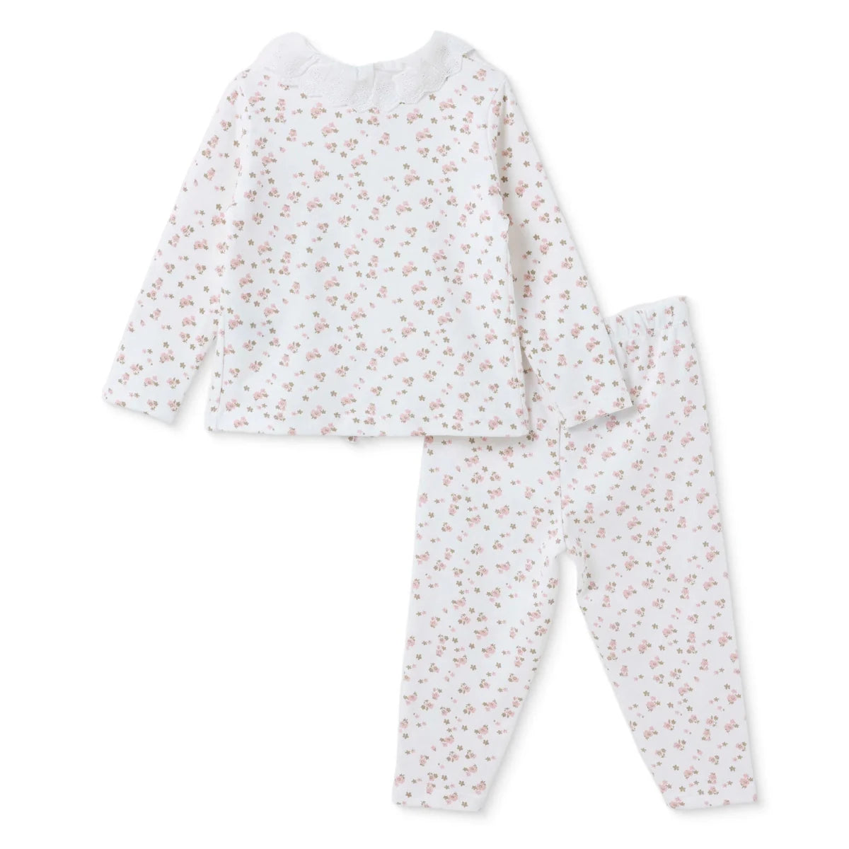 HelloBaby Floral Print Peter Pan Collar Baby Pyjama Set (3-6 Months to 2-3 Years) Pink - ebebek