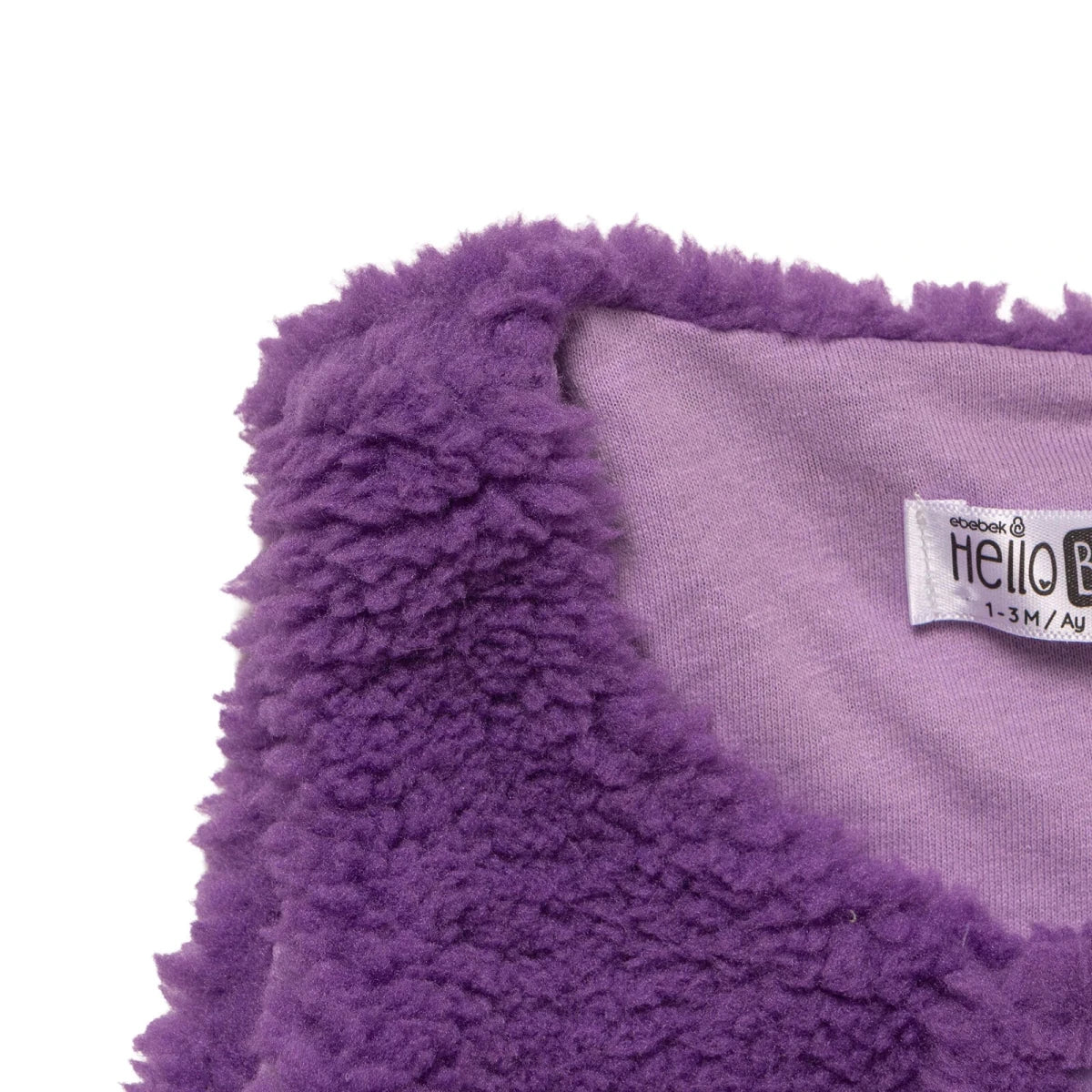 HelloBaby Bear Print Buttoned Fleece Baby Gilet (1-3 Months to 12 Months) Purple - ebebek