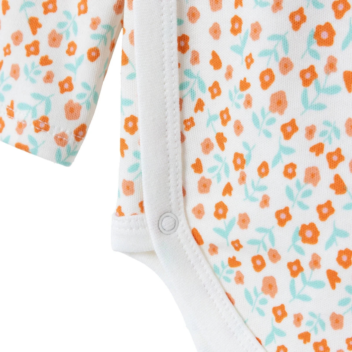 HelloBaby 2 Pack Animal Print Long Sleeve Interlock Baby Bodysuits (Newborn to 6-9 Months) Ecru - ebebek