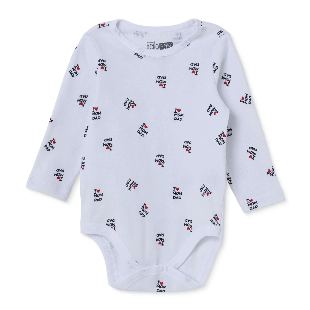 HelloBaby Long Sleeve Baby Bodysuit (1-3 Months to 2-3 Years) White - ebebek