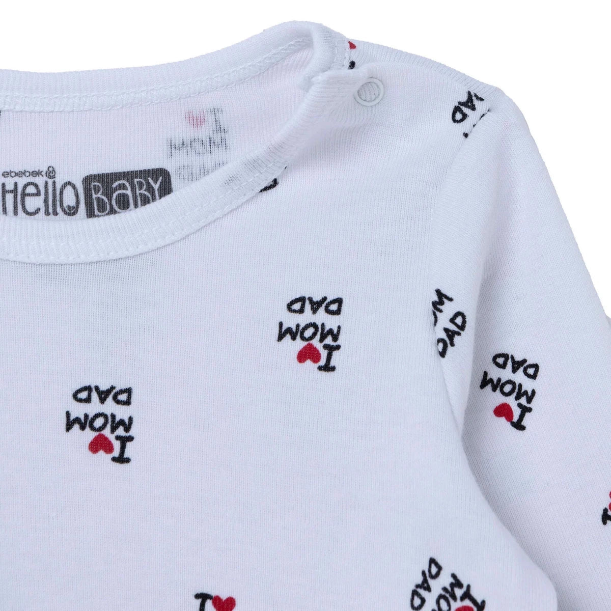 HelloBaby Long Sleeve Baby Bodysuit (1-3 Months to 2-3 Years) White - ebebek