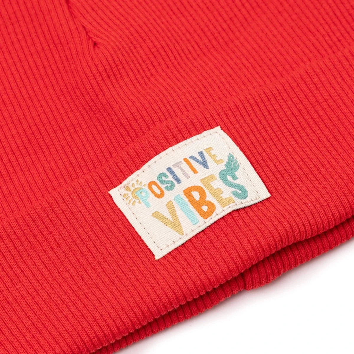 HelloBaby Positive Vibes Ribbed Baby Beanie (1-4 Years) Red - ebebek