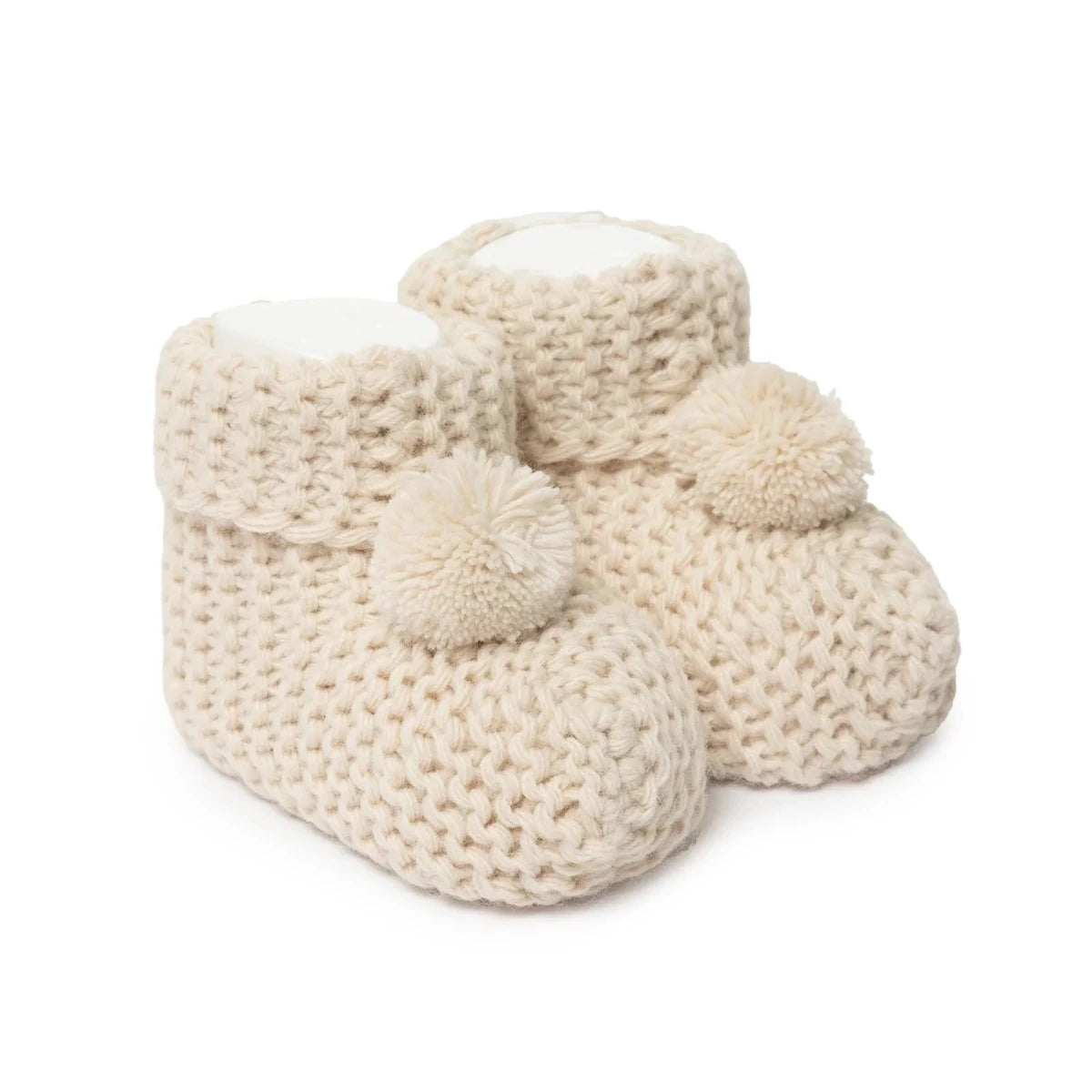 HelloBaby Knitted Baby Booties (One Size) Beige - ebebek
