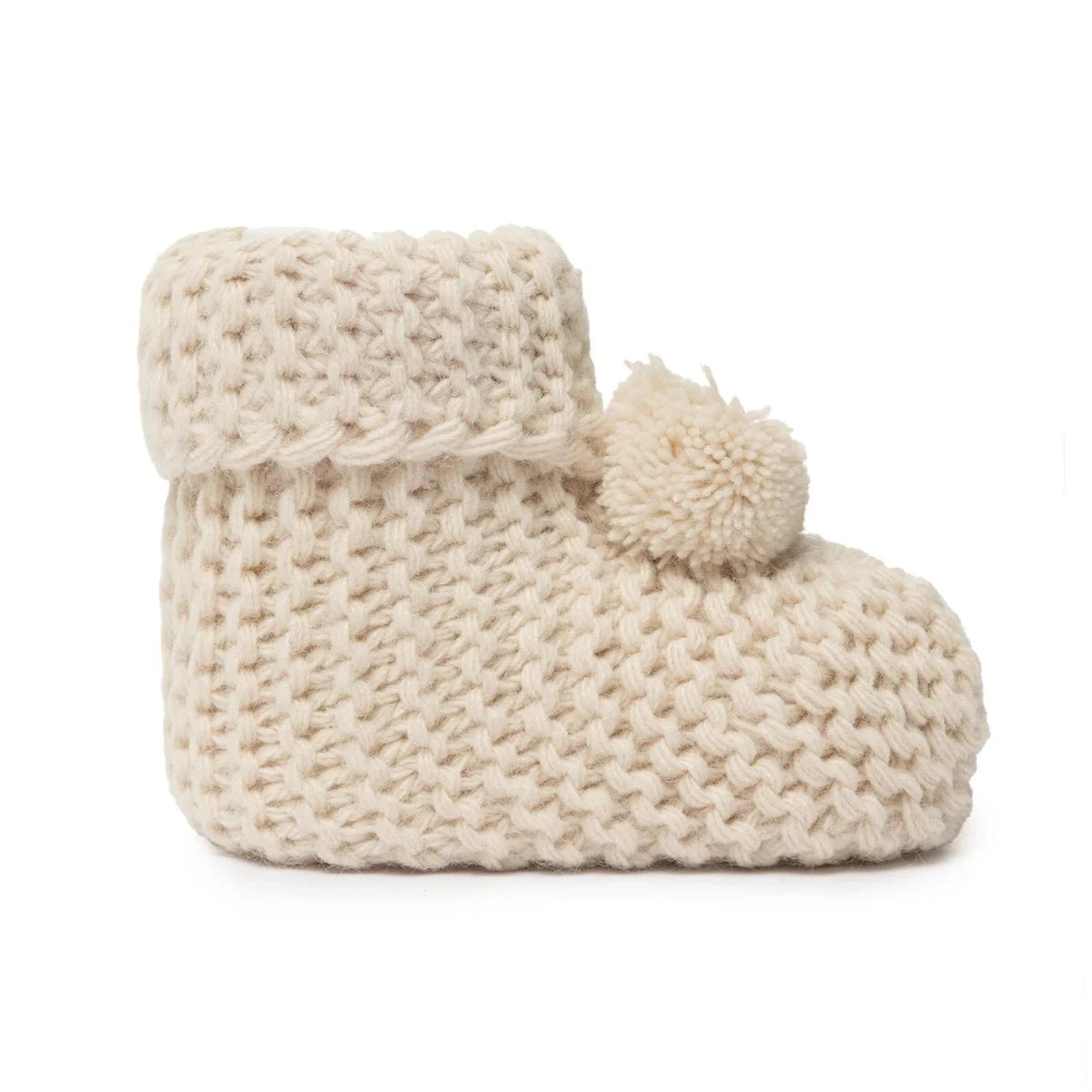 HelloBaby Knitted Baby Booties (One Size) Beige - ebebek