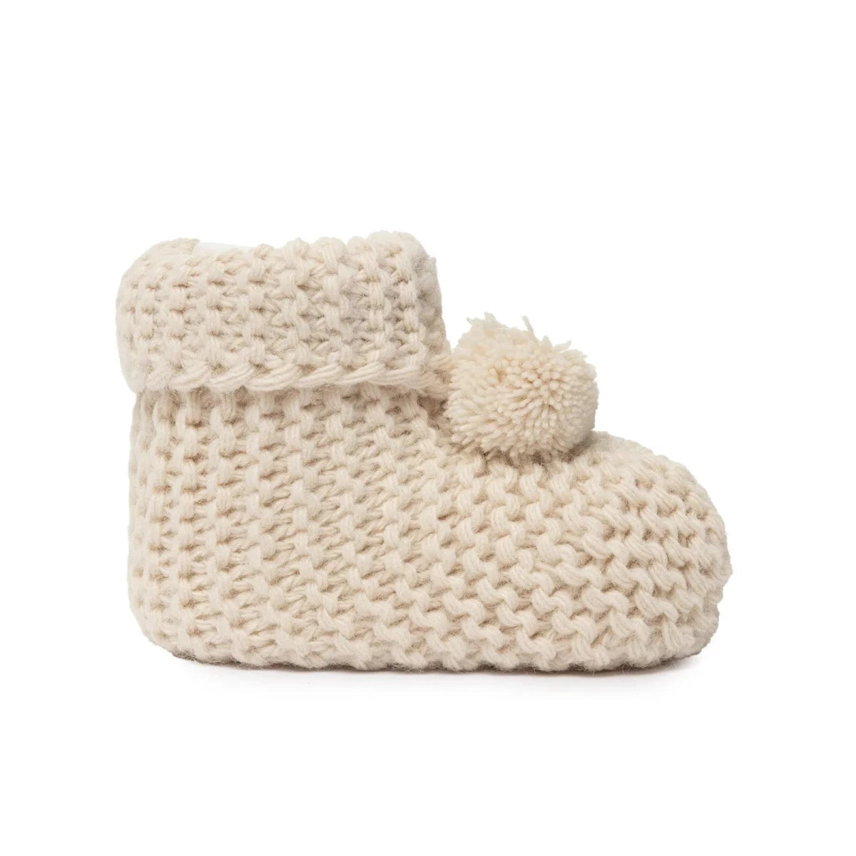 HelloBaby Knitted Baby Booties (One Size) Beige - ebebek