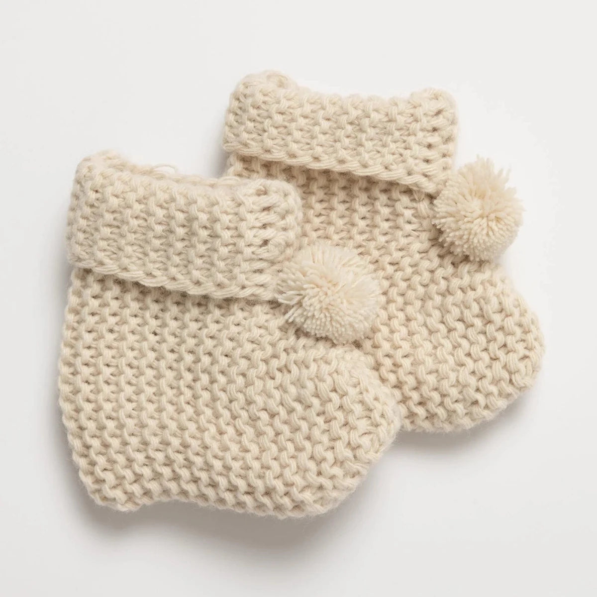 HelloBaby Knitted Baby Booties (One Size) Beige - ebebek