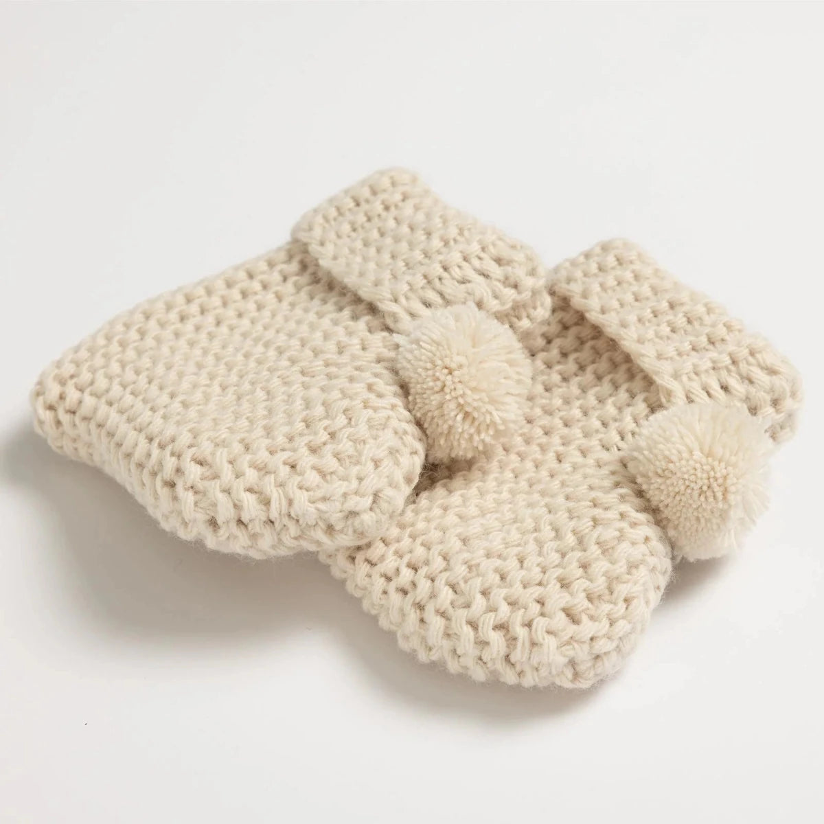 HelloBaby Knitted Baby Booties (One Size) Beige - ebebek