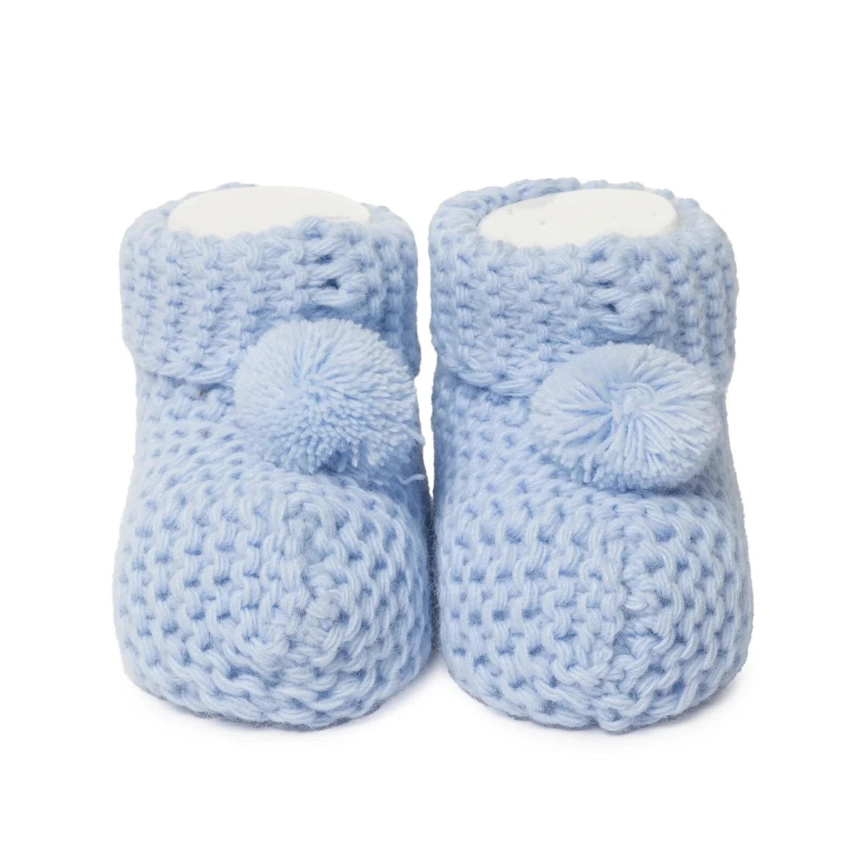 HelloBaby Knitted Baby Booties (One Size) Blue - ebebek