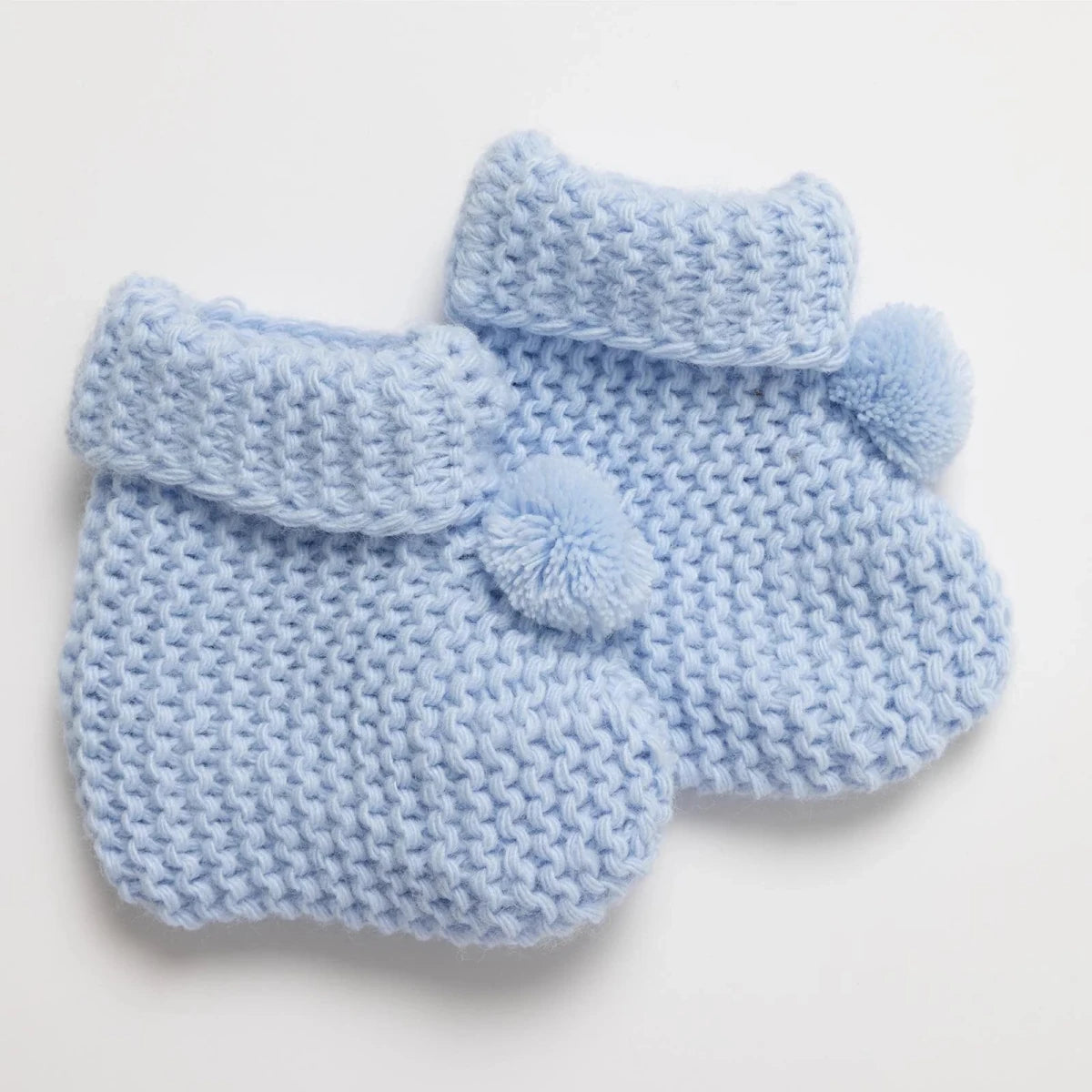 HelloBaby Knitted Baby Booties (One Size) Blue - ebebek