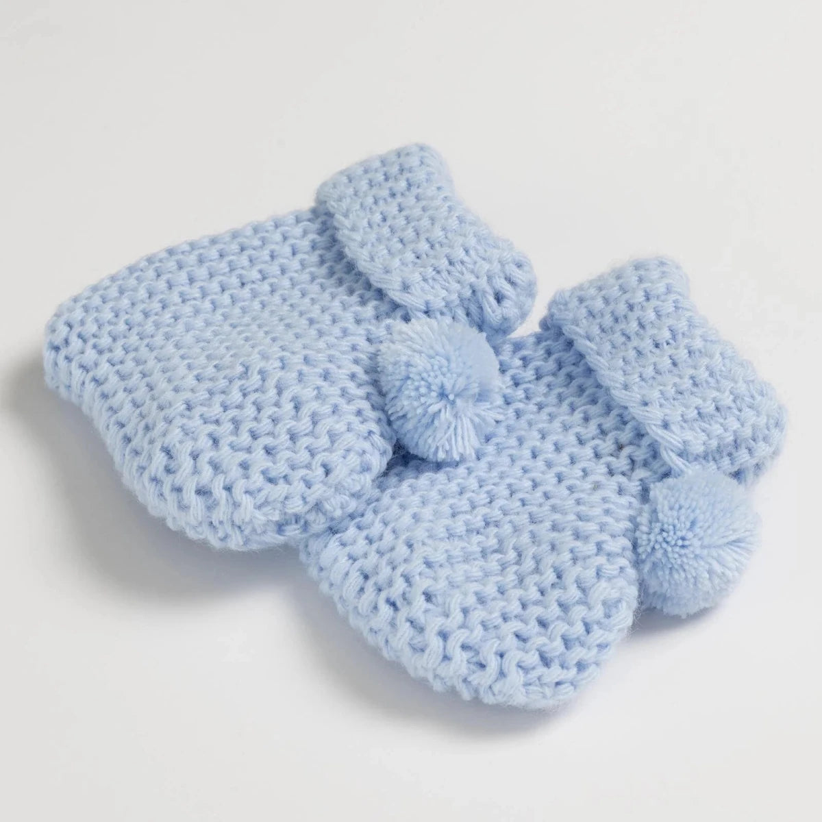 HelloBaby Knitted Baby Booties (One Size) Blue - ebebek