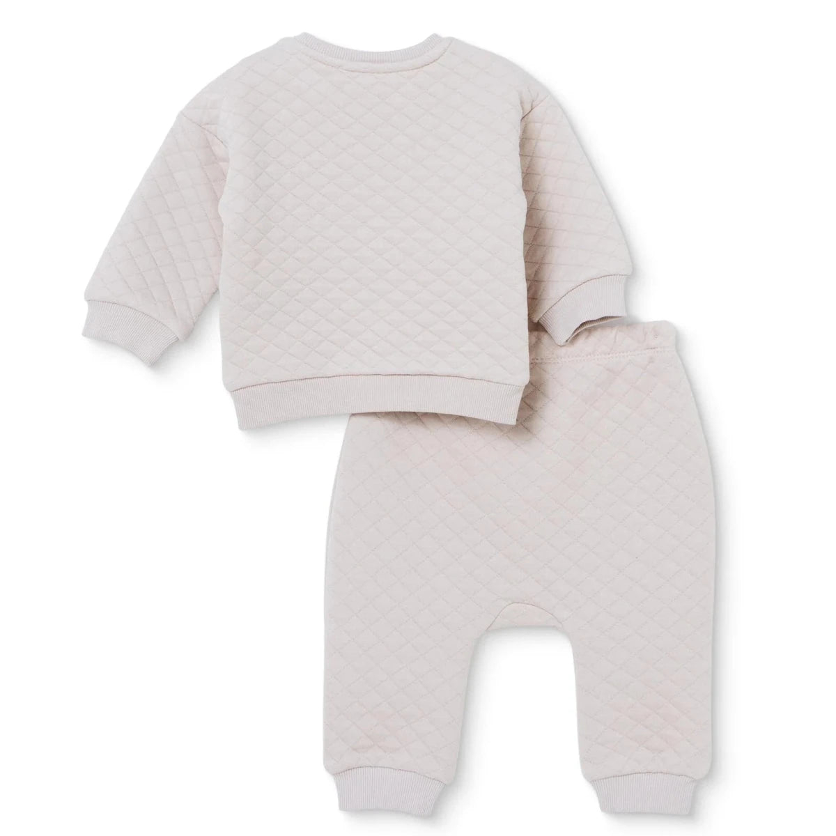 HelloBaby Quilted Baby Sweatshirt & Leggings Set (1-3 Months to 12 Months) Beige - ebebek