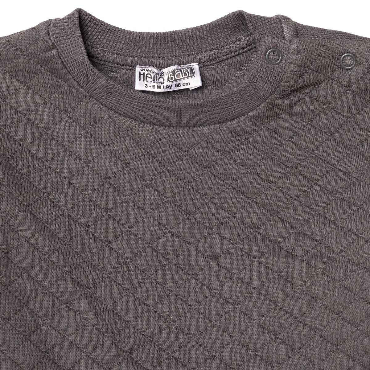 HelloBaby Quilted Baby Sweatshirt & Leggings Set (1-3 Months to 12 Months) Anthracite - ebebek