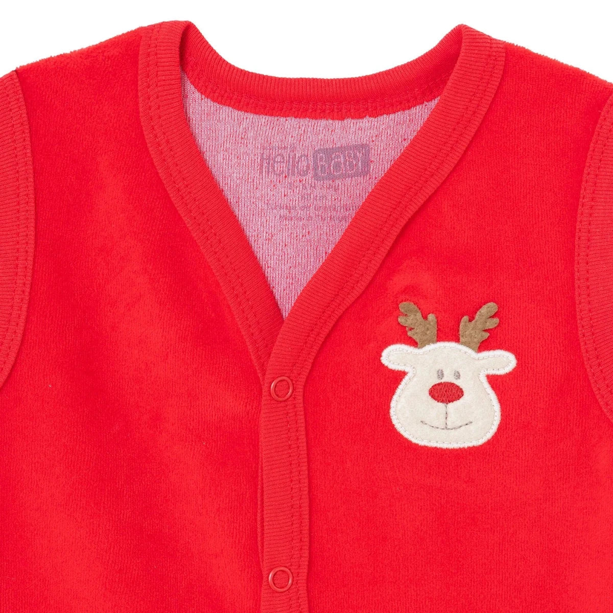 HelloBaby Deer Print Velour Baby Gilet (Newborn to 6-9 Months) - Red Red - ebebek