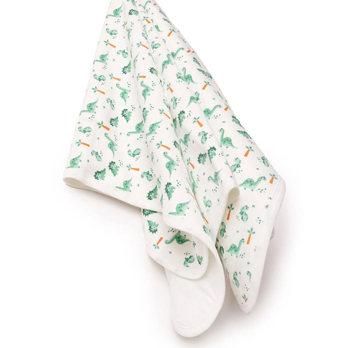 Little Dreams Dinosaur Print Baby Blanket (90 x 100 cm) White - ebebek